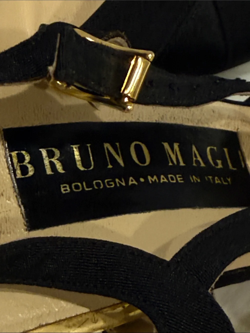 Bruno Magli Black Satin Crisscross Peep Toe Slingback Heels